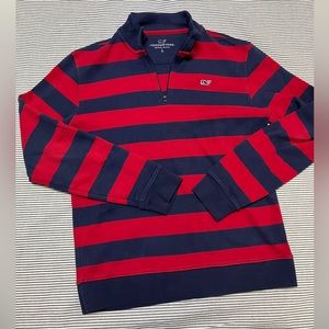 Vineyard Vines Red and Navy Striped Kids Shirt
